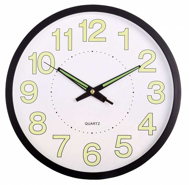 Настенные часы СОЛНЦЕ, черный, белый с логотипом в Самаре заказать по выгодной цене в кибермаркете AvroraStore