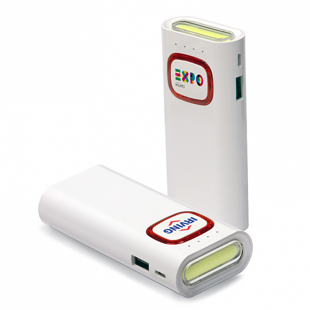 Зарядное устройство с LED-фонариком и подсветкой логотипа, 4400 mAh с логотипом в Самаре заказать по выгодной цене в кибермаркете AvroraStore